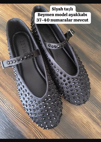 Siyah Taşlı Beymen Model Topuklu Babet