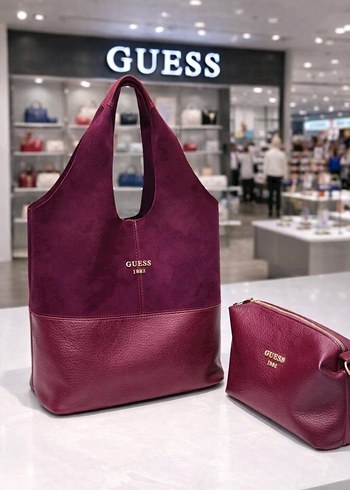 GUESS Kahverengi Deri Kadın Çanta - Görsel 2