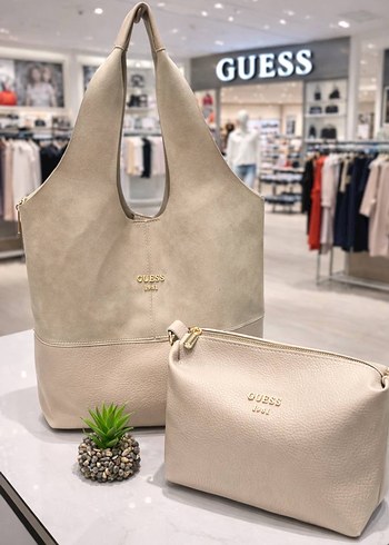 GUESS Kahverengi Deri Kadın Çanta - Görsel 8