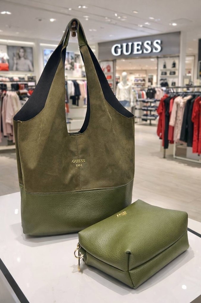 GUESS Kahverengi Deri Kadın Çanta - Görsel 5