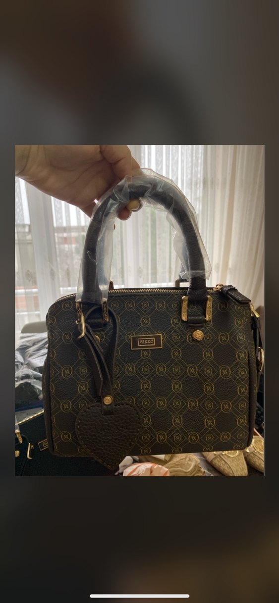 Kahverengi Baskılı Deri Kadın Çanta - Görsel 2