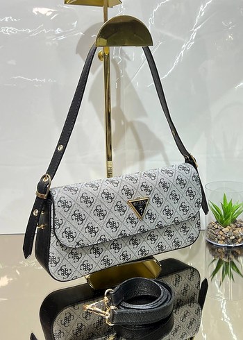 Gri Baskılı Tokalı Kadın Omuz Çantası - Görsel 8