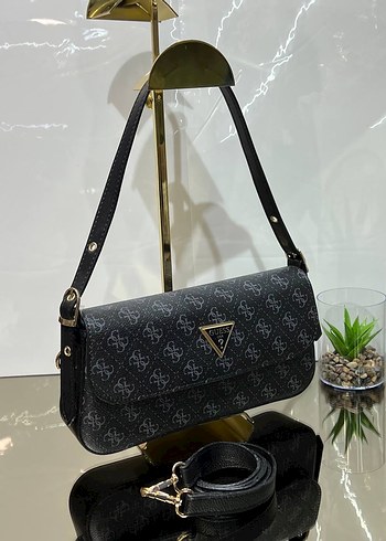 Gri Baskılı Tokalı Kadın Omuz Çantası - Görsel 4