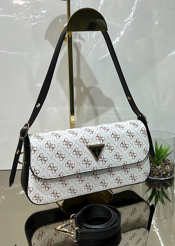 Gri Baskılı Tokalı Kadın Omuz Çantası - Görsel 5