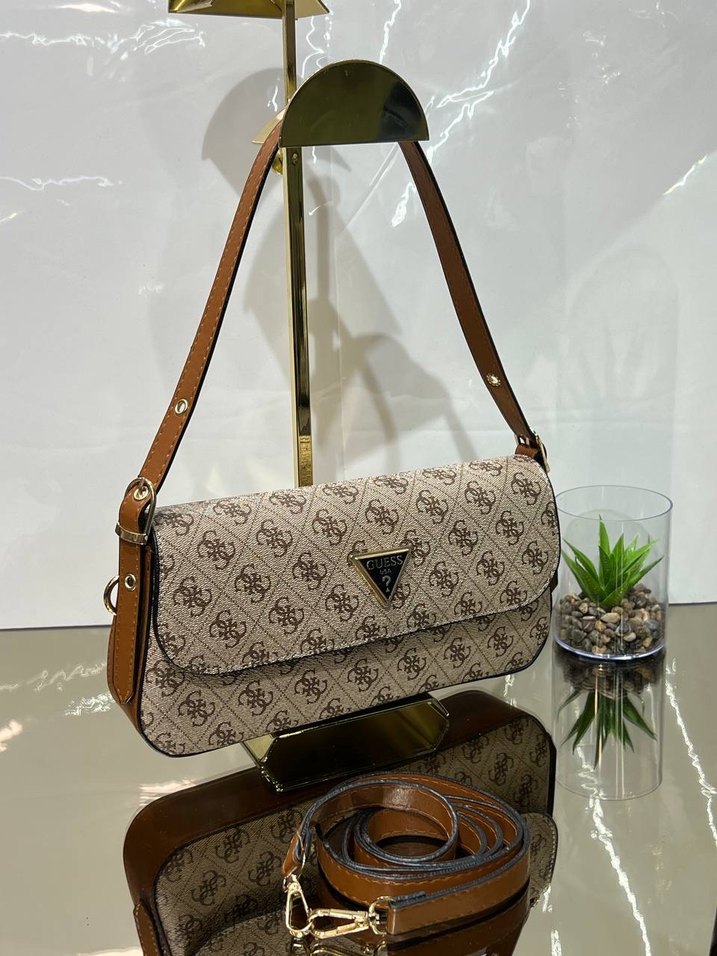 Gri Baskılı Tokalı Kadın Omuz Çantası - Görsel 2