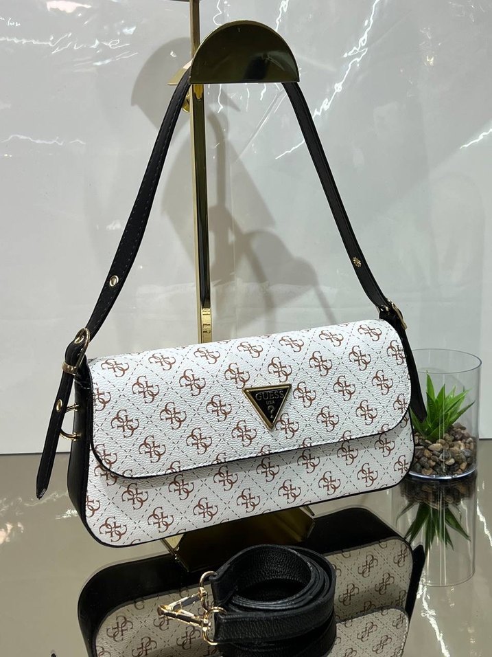 Gri Baskılı Tokalı Kadın Omuz Çantası - Görsel 5