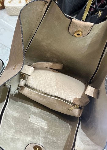 Beyaz Modern Klasik Deri Kadın Çanta - Görsel 4