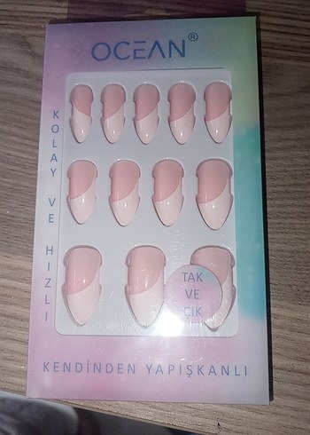 Ocean Pastel Pembe Kendinden Yapışkanlı Tırnak Süsleri