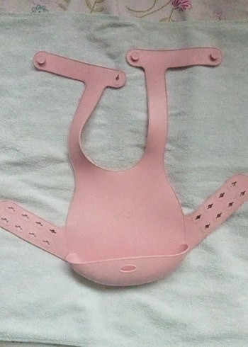 Pembe Silikon Bebek Mama Önlüğü - Görsel 2