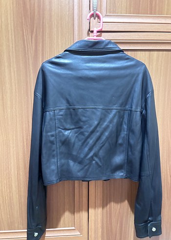 Bershka deri gömlek - Görsel 5