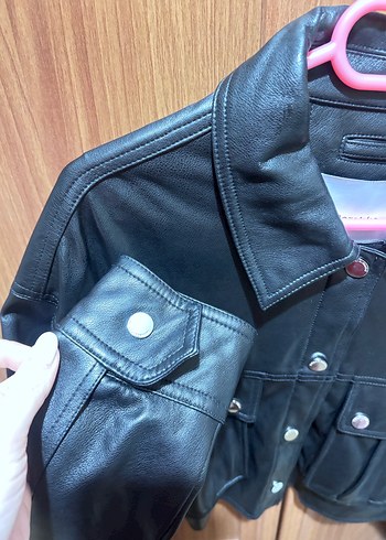 Bershka deri gömlek - Görsel 6