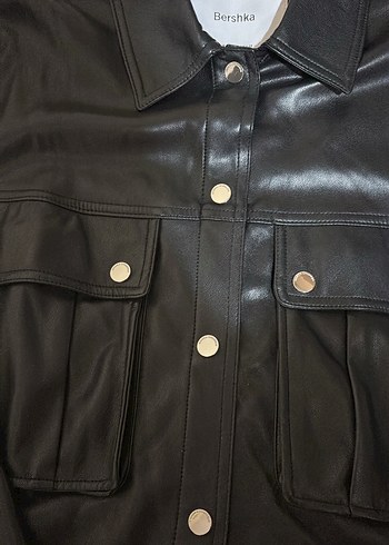 Bershka deri gömlek - Görsel 3