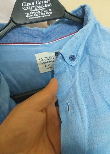 xl Beden mavi Renk Mavi Erkek Keten Gömlek, Düğmeli, Uzun Kollu