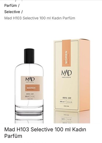 Mad H103 Selective Kadın Parfüm 100 ml