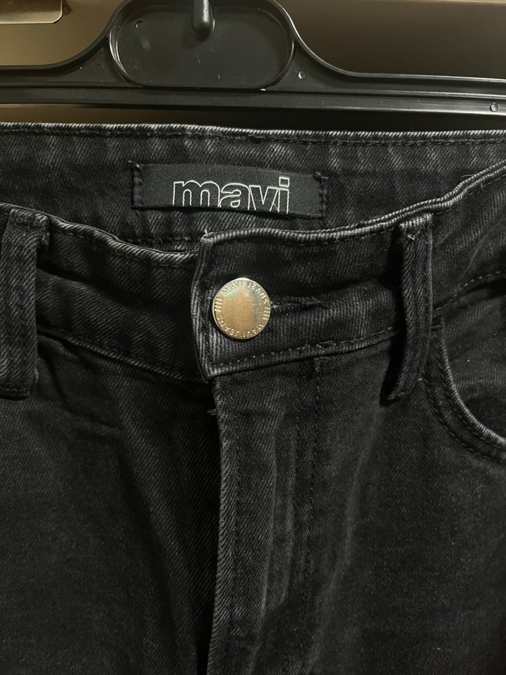 Antrasit gri füme mavi mom jean Kot Pantolon - Görsel 3