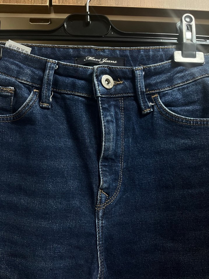 Mavi jean Lacivert mom jean Kot Pantolon - Görsel 2