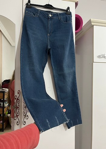 Mavi mom jean Kadın Kot Pantolon - Görsel 3