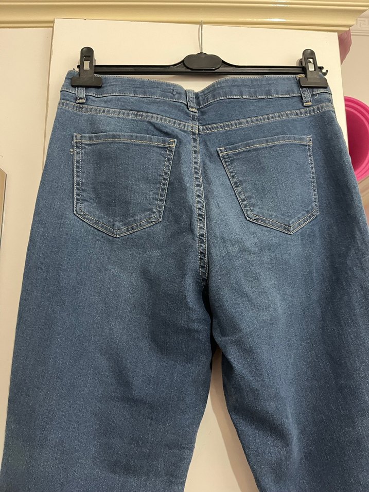 Mavi mom jean Kadın Kot Pantolon - Görsel 2