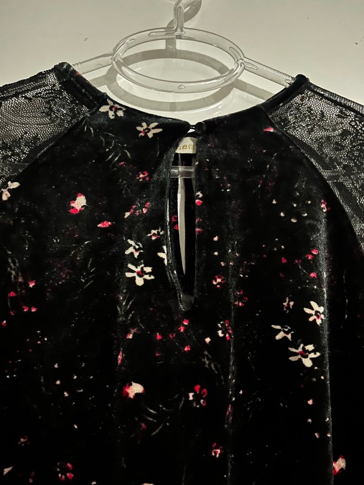 Dantelli Siyah Gotik Uzun Kollu Bluz - Görsel 3