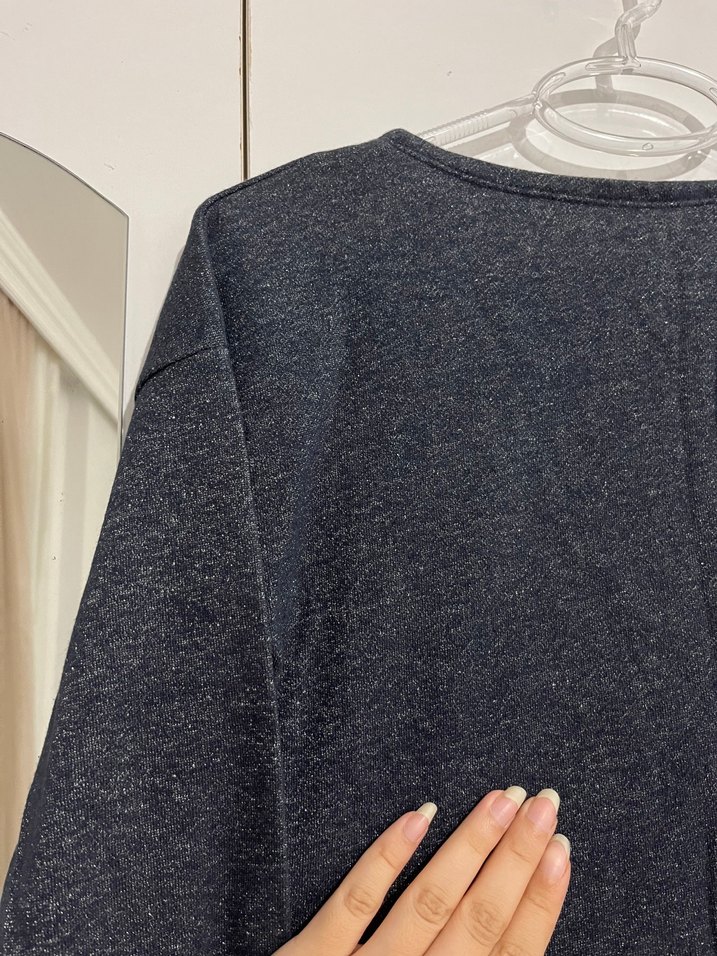 Simli ince sweatshirt - Görsel 2