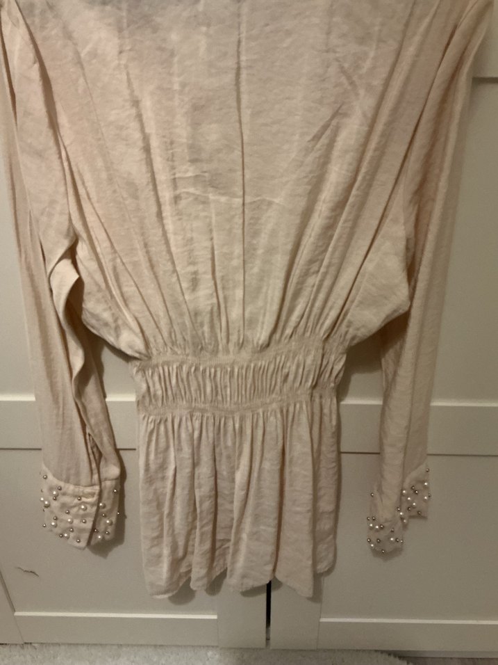 İnci detaylı mini gömlek elbise - Görsel 4