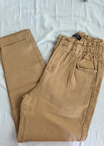 Bershka bej rengi kadın pantolon - Görsel 3
