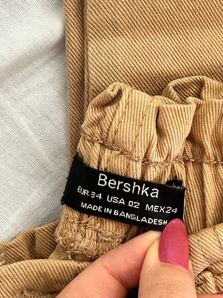Bershka bej rengi kadın pantolon - Görsel 4