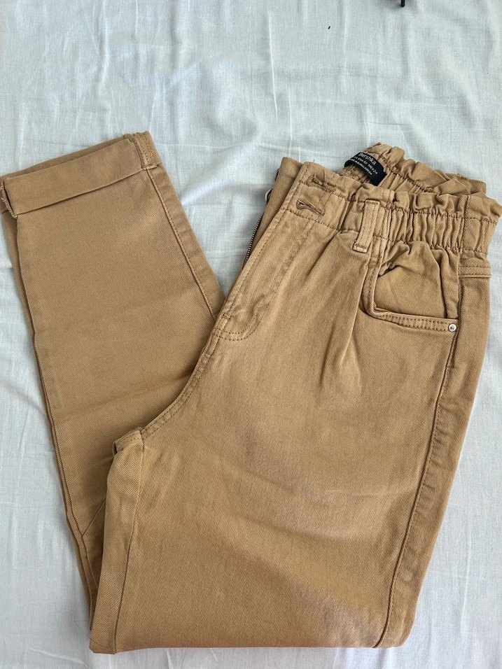 Bershka bej rengi kadın pantolon - Görsel 3