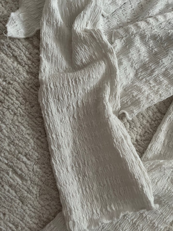 Bohem Kısa Kesim Beyaz Triko  Hırka - Görsel 2