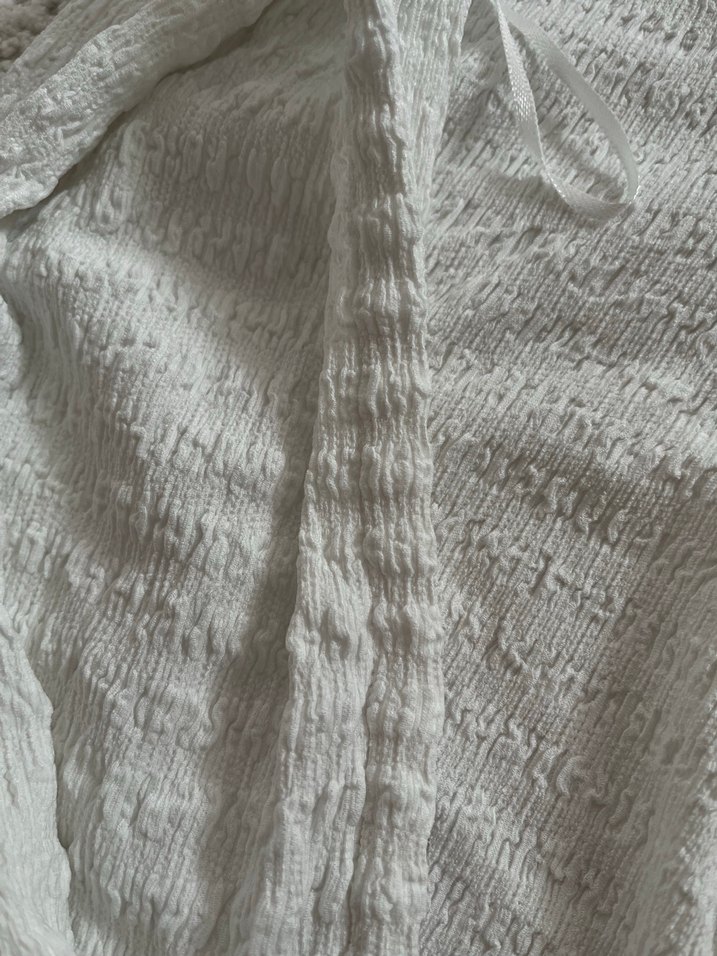 Bohem Kısa Kesim Beyaz Triko  Hırka - Görsel 5