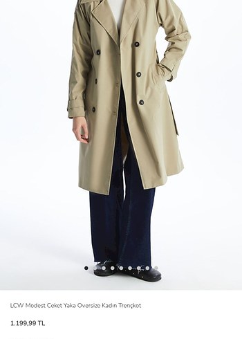 LCW Oversize Bej Kadın Trençkot