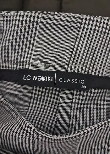 Düğmeli Gri Ekose Midi Etek - Görsel 2