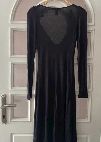 Siyah Midi Elbise - Görsel 4