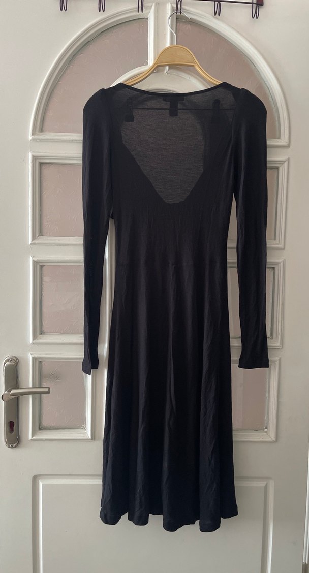 Siyah Midi Elbise - Görsel 4