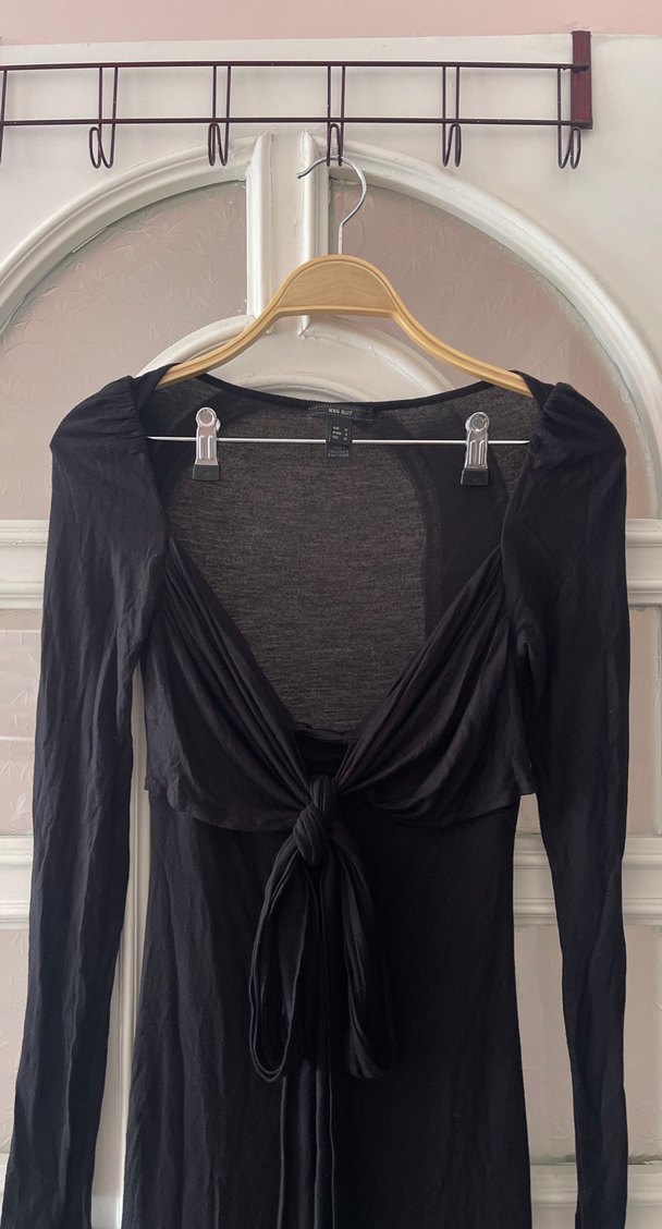 Siyah Midi Elbise - Görsel 2