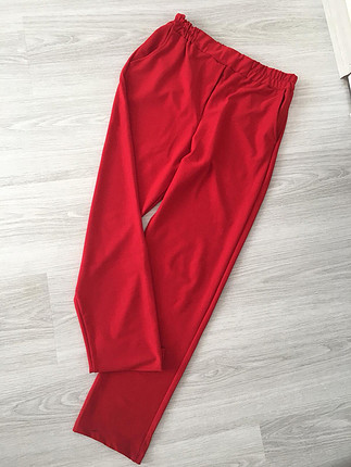 Kırmızı kumaş pantolon 