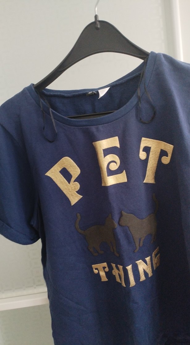 Parlak Mavi Baskılı Sokak Stili Kedi Kıyafeti - Görsel 2