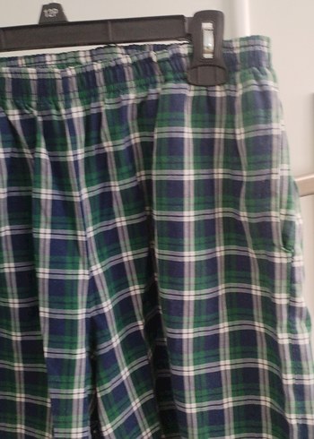 Erkek Yeşil Ekose Midi Pijama Altı Şort - Görsel 4