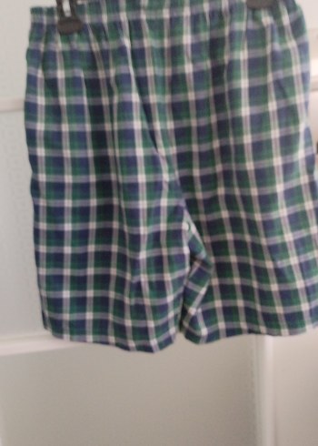 Erkek Yeşil Ekose Midi Pijama Altı Şort - Görsel 6