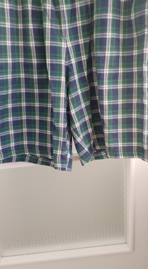 Erkek Yeşil Ekose Midi Pijama Altı Şort - Görsel 3