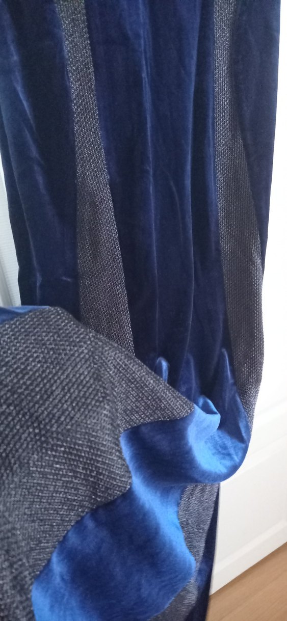 Lacivert Kadife Uzun Kadın Elbise - Görsel 4