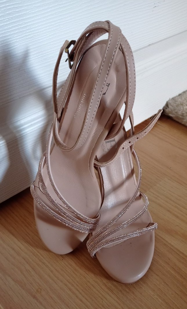 Gold Rose Taşlı İnce Topuklu Kadın Abiye Ayakkabı - Görsel 2