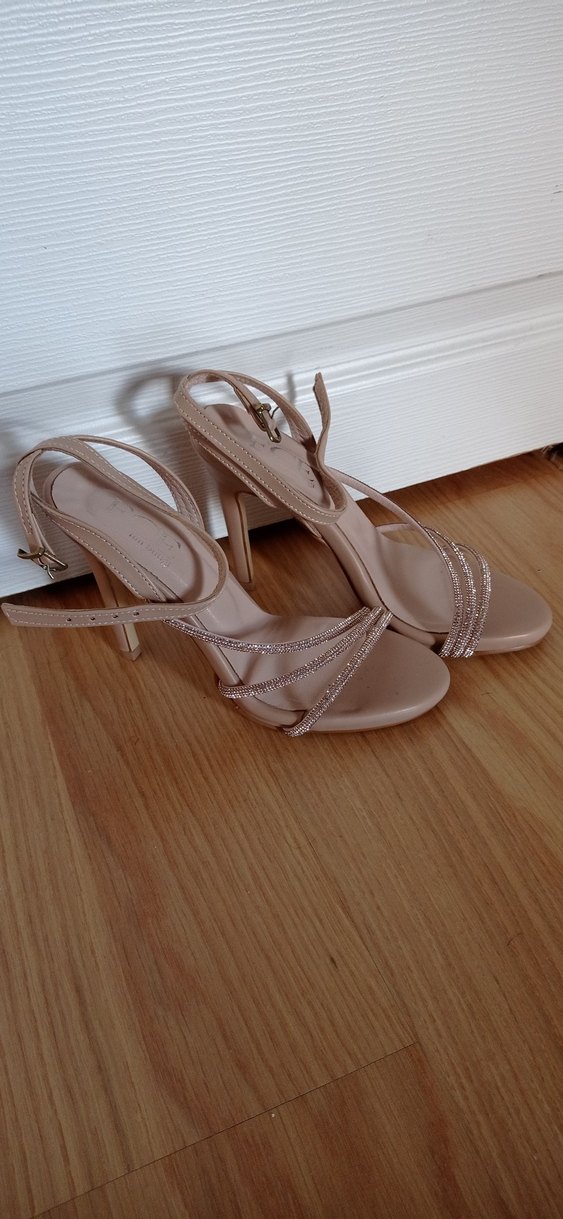 Gold Rose Taşlı İnce Topuklu Kadın Abiye Ayakkabı - Görsel 3