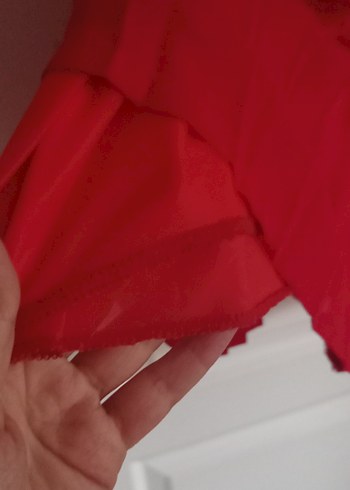 Kırmızı Pliseli Midi Boy Kadın Etek - Görsel 4