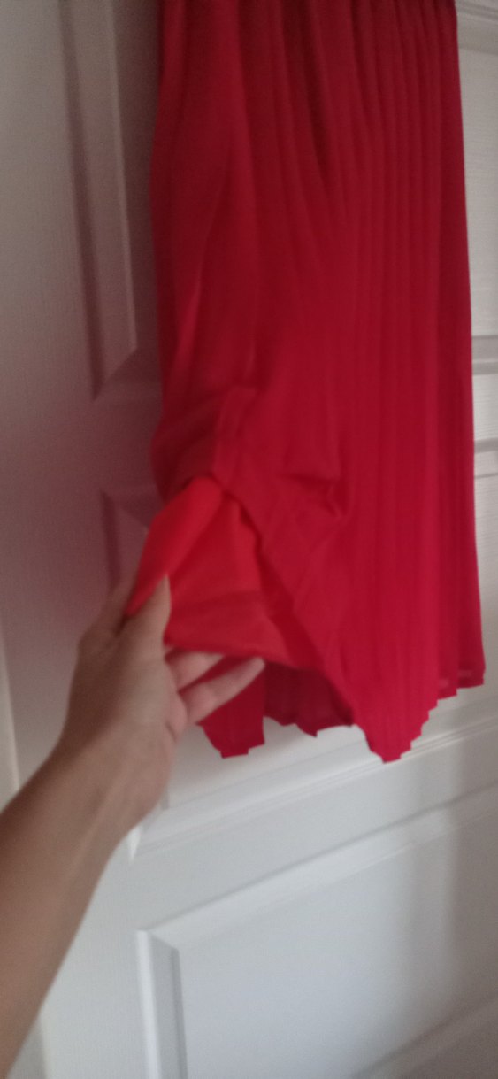 Kırmızı Pliseli Midi Boy Kadın Etek - Görsel 3