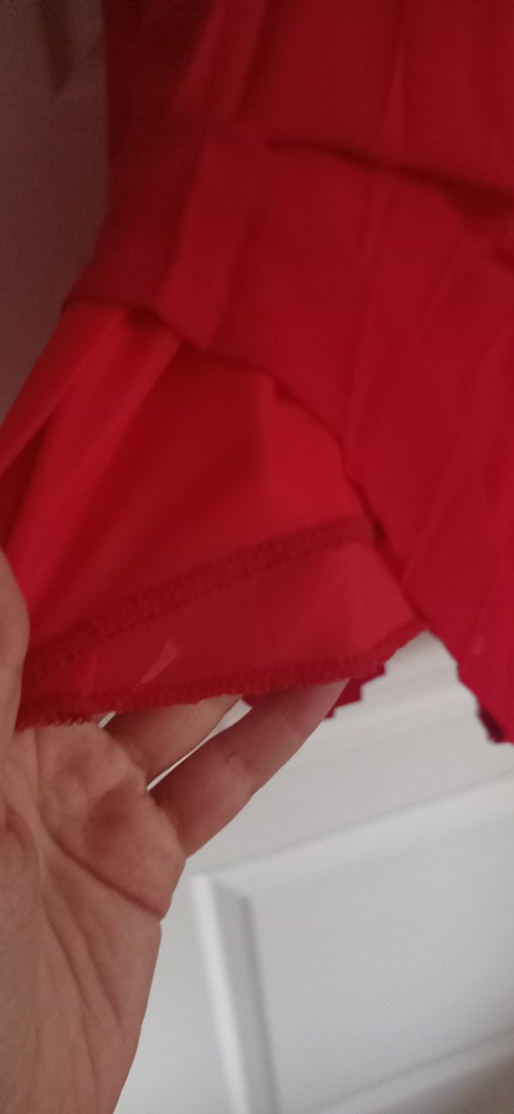 Kırmızı Pliseli Midi Boy Kadın Etek - Görsel 4