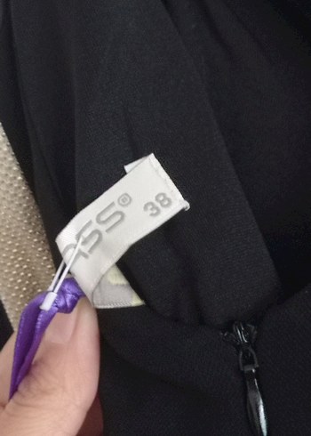 Siyah Drapeli Uzun Kadın Elbise - Görsel 10