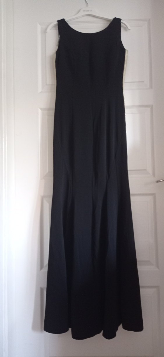 Siyah Drapeli Uzun Kadın Elbise - Görsel 3