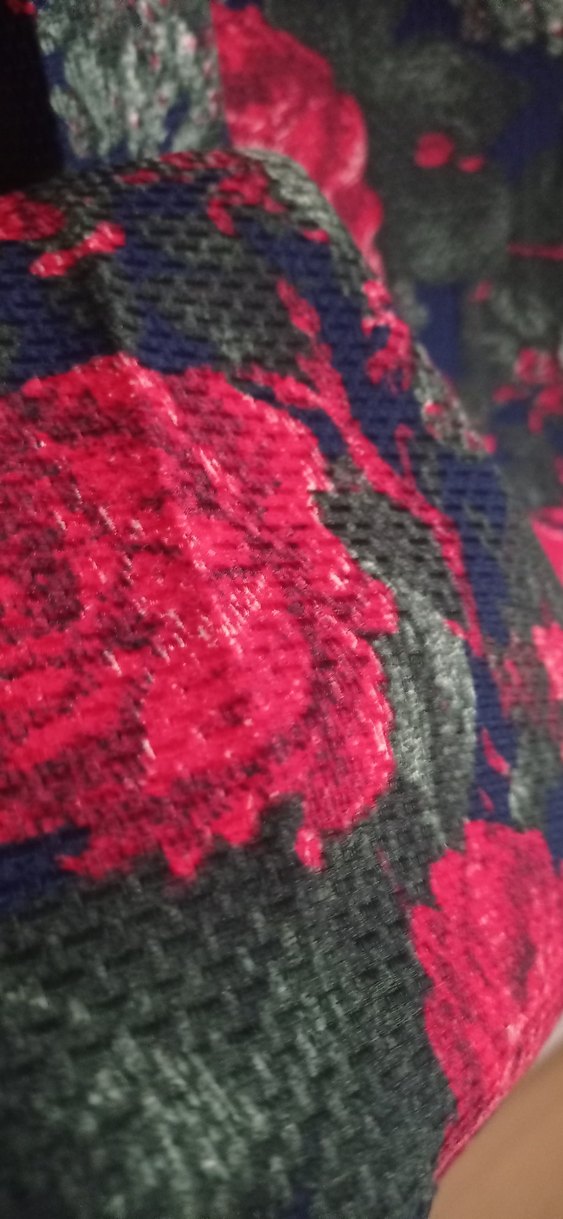 Kırmızı Çiçek Desenli Uzun Kadın Etek - Görsel 4