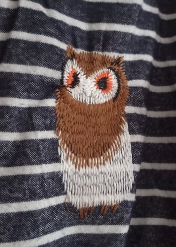 Gri Çizgili Düğmeli Uzun Kollu Midi Elbise - Görsel 4